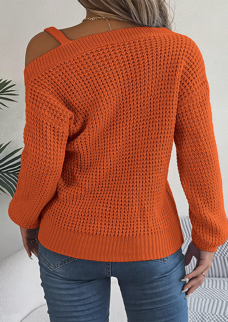 

Sweaters Chain One Sided Cold Shoulder Sweater in Orange. Size: M