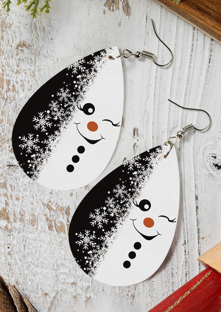 

Earrings Christmas Snowman Snowflake Cute Water Drop Earrings in Multicolor. Size