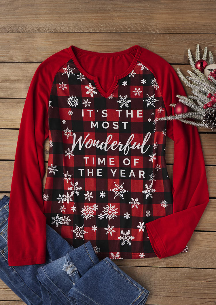 

Blouses Christmas Snowflake It' The Most Wonderful Time Of The Year Blouse in Multicolor. Size: L,M