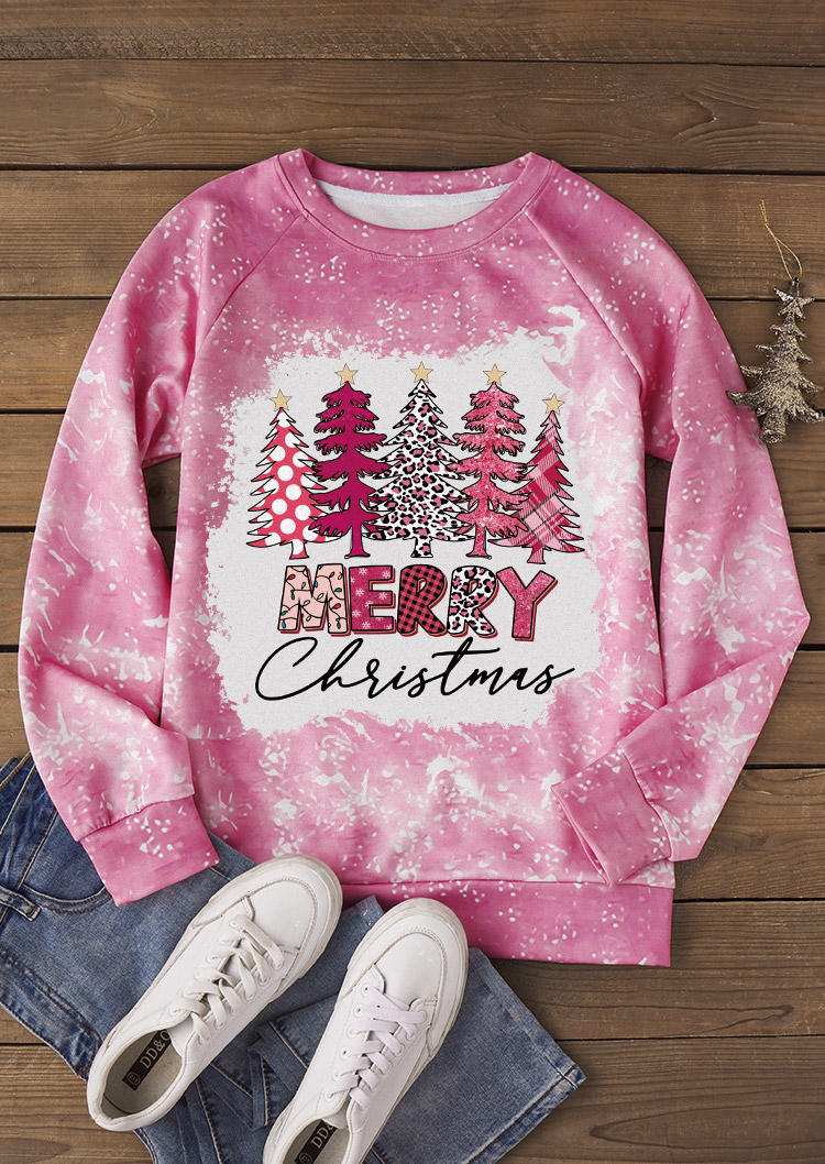 

Sweatshirts Christmas Tree Leopard Plaid Sweatshirt in Multicolor. Size
