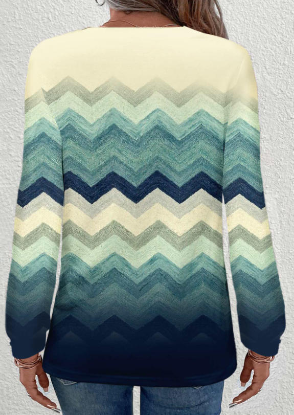 

Sweatshirts Zigzag Geometric Button Sweatshirt in Multicolor. Size: L,M,,XL