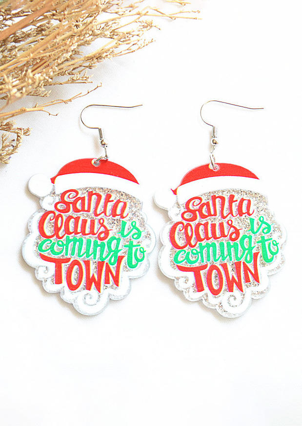 

Earrings Christmas Santa Claus Is Coming To Town Acryl Earrings in Multicolor. Size