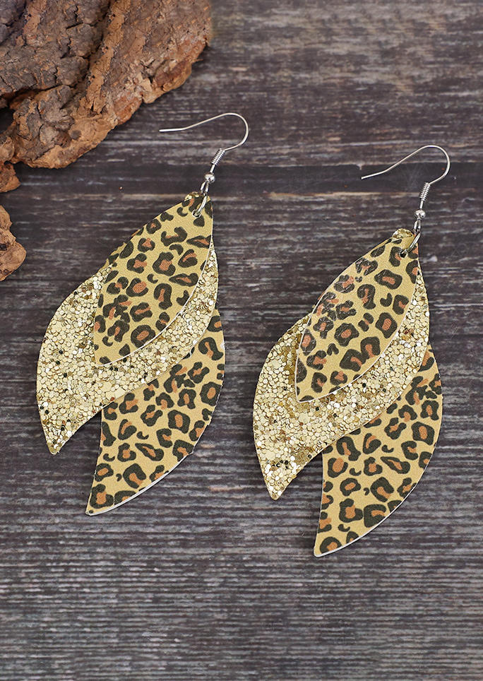 

Earrings Leopard Glitter Water Drop Earrings in Multicolor. Size