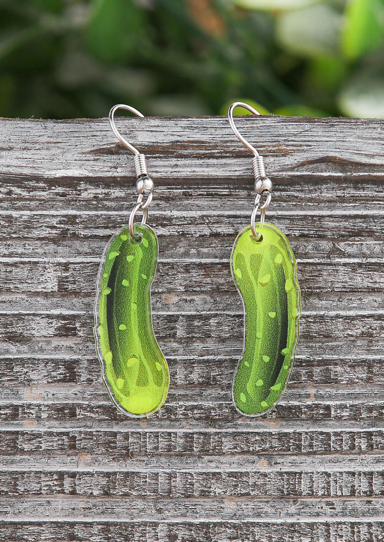 

Earrings Pickled Cucumbers Acryl Earrings in Green. Size