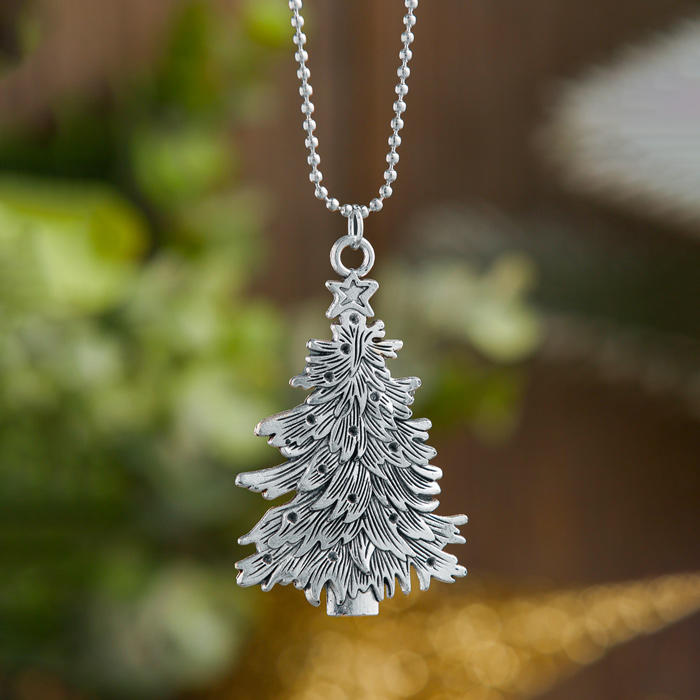 Christmas Tree Alloy Pendant Necklace