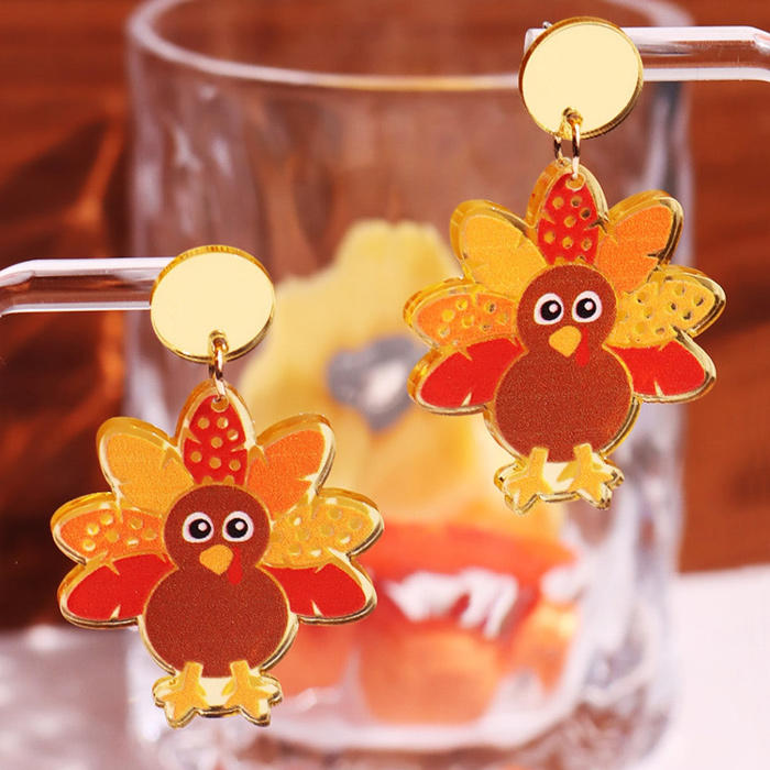 Thanksgiving Turkey Acryl Earrings