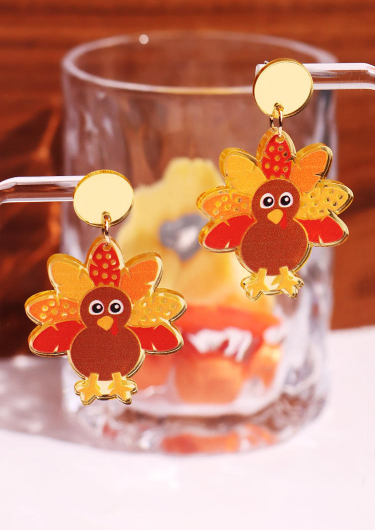 Thanksgiving Turkey Acryl Earrings