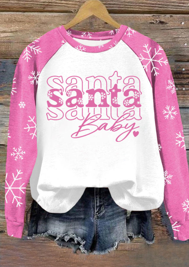 

Sweatshirts Christmas Santa Baby Snowflake Sweatshirt in Multicolor. Size: L,M,,XL