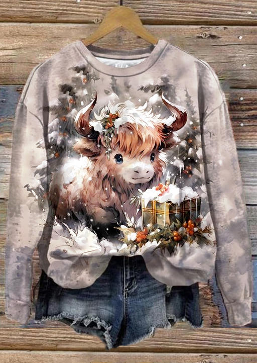 

Sweatshirts Tie Dye Highland Cattle Sweatshirt in Multicolor. Size: L,M,,XL