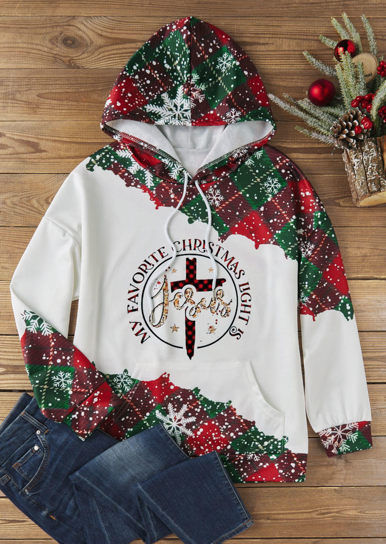 

Hoodies My Favorite Christmas Light Is Jesus Hoodie in White. Size: L,M,,XL
