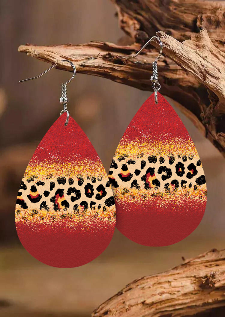 

Earrings Leopard Glitter Water Drop Earrings in Multicolor. Size