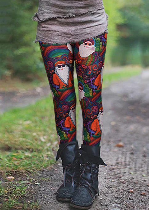 

Leggings Christmas Santa Claus Skinny Leggings in Multicolor. Size: L,M,,XL