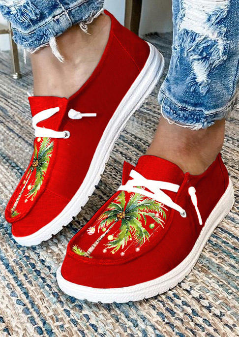 

Sneakers Coconut Tree Slip On Flat Sneakers in Red. Size: ,38,39,40,41