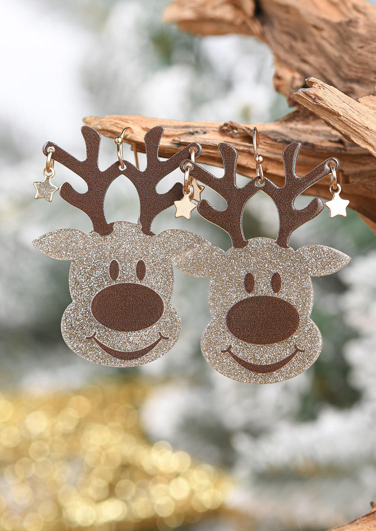 

Earrings Christmas Reindeer Cute Acryl Earrings in Multicolor. Size