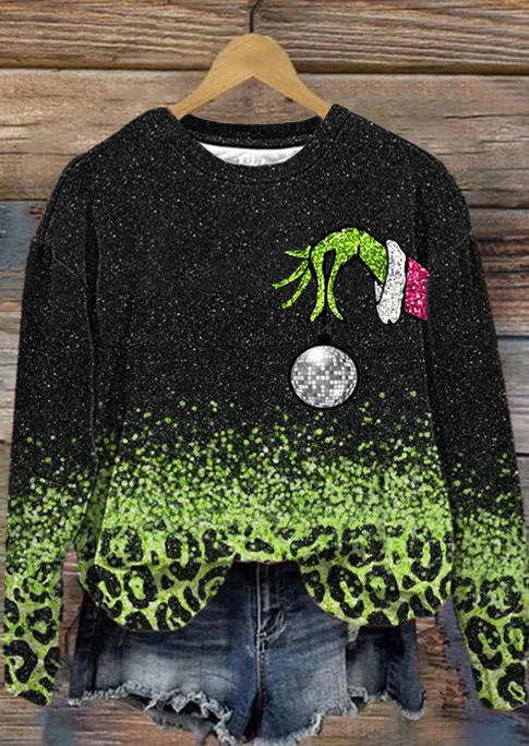 

Sweatshirts Christmas Leopard Glitter Sweatshirt in Multicolor. Size: L,M,,XL