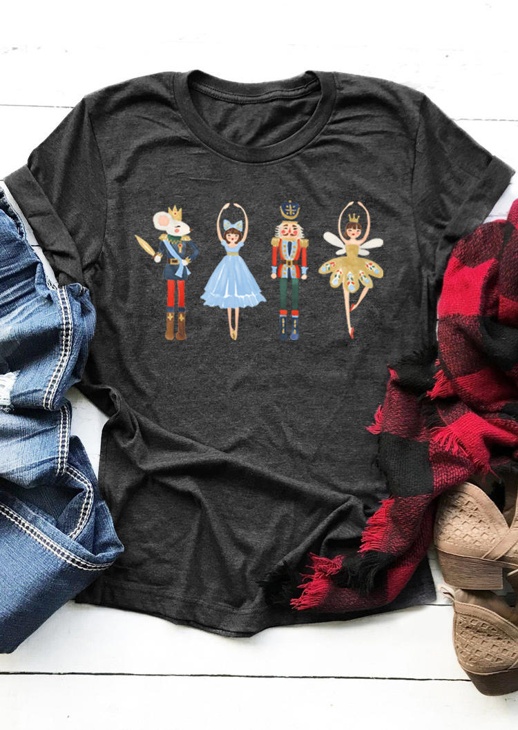 

T-shirts Tees Nutcracker Ballet O-Neck T-Shirt Tee - Dark Grey in Gray. Size: L,M,,XL