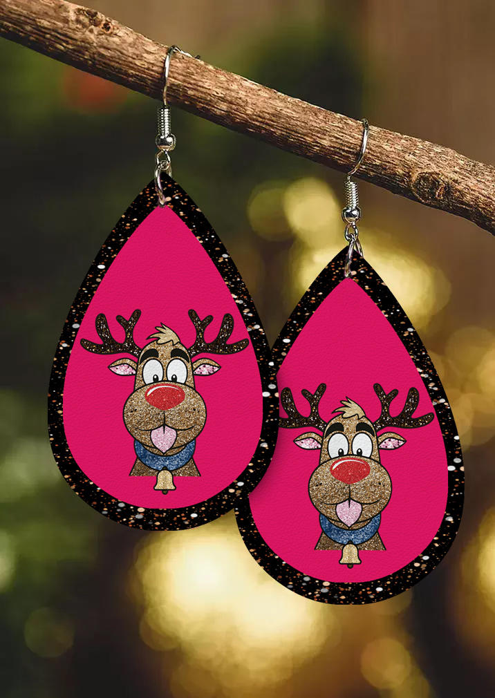 

Earrings Christmas Reindeer Water Drop Earrings in Multicolor. Size