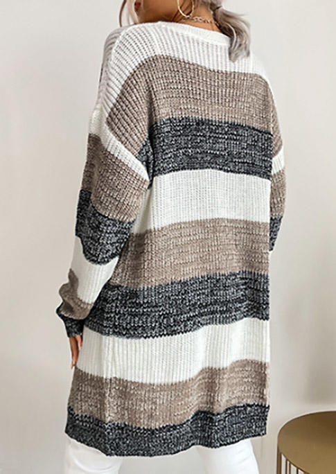 

Cardigans Color-Blocked Knitted Cardigan in Multicolor. Size