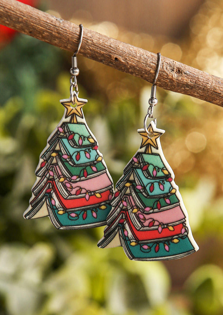 

Earrings Christmas Book Tree Earrings in Multicolor. Size