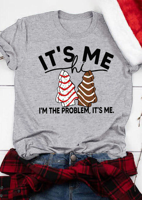 

T-shirts Tees It' Me Hi I'm The Problem It' Me Christmas Tree T-Shirt Tee in Gray. Size: L,M,,XL