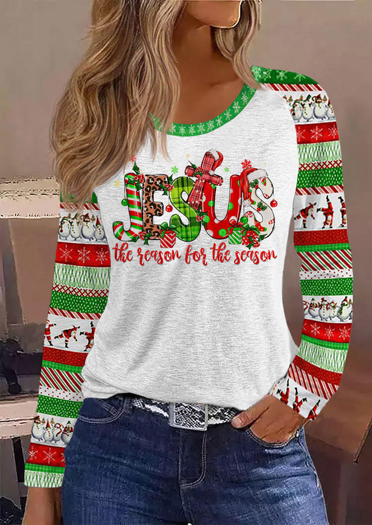

T-shirts Tees Jesus The Reason For The Season T-Shirt Tee - Light Grey in Gray. Size: L,M,,XL