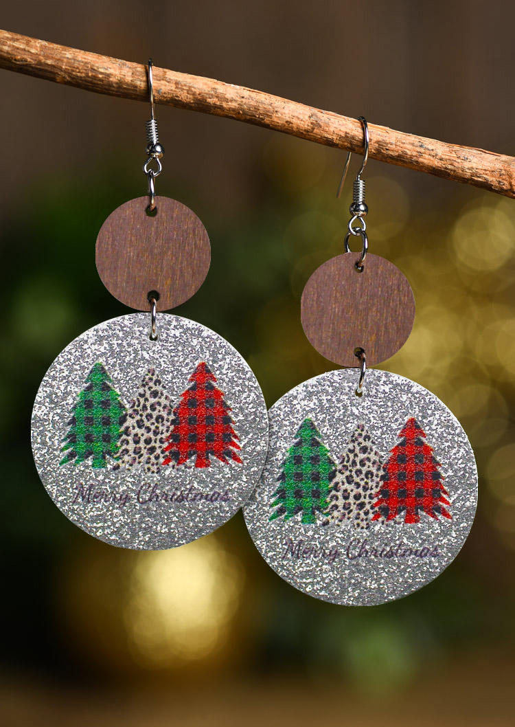

Earrings Merry Christmas Glitter Earrings in Silver. Size