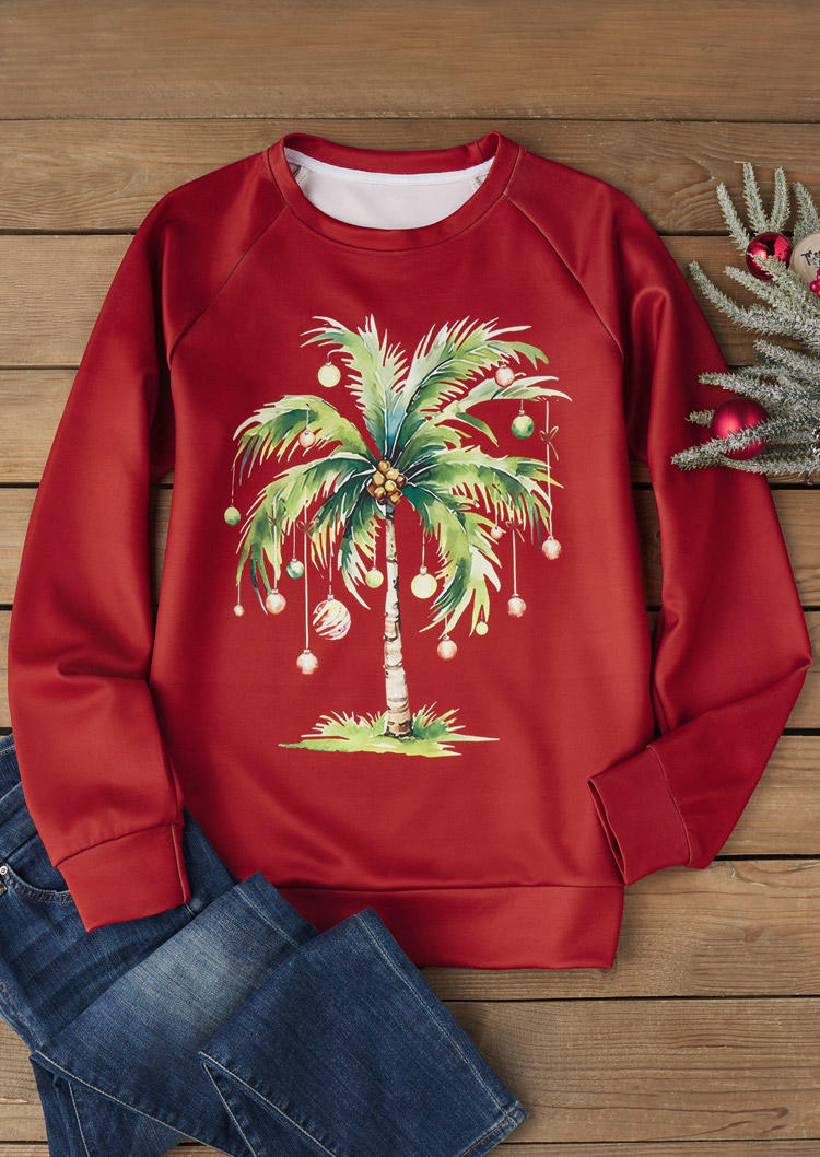 

Sweatshirts Christmas Mistletoe Tree Pullover Sweatshirt in Red. Size: L,M,,XL