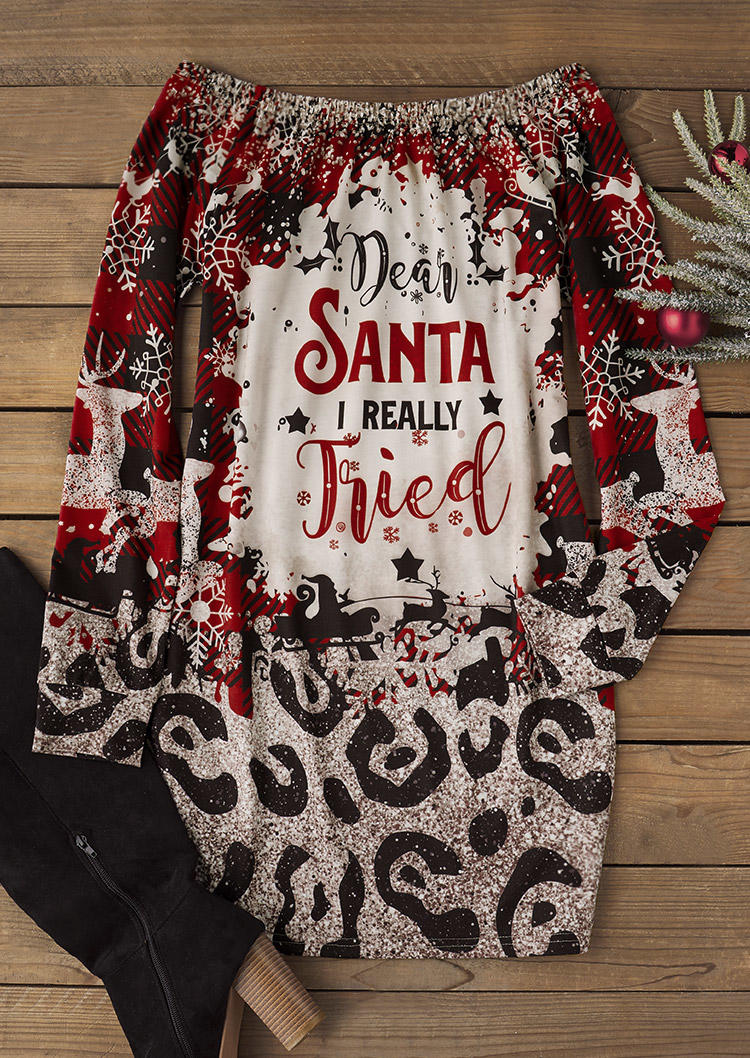 

Sweatshirt Dresses Christmas Dear Santa I Really Tried Sweatshirt Dress in Multicolor. Size