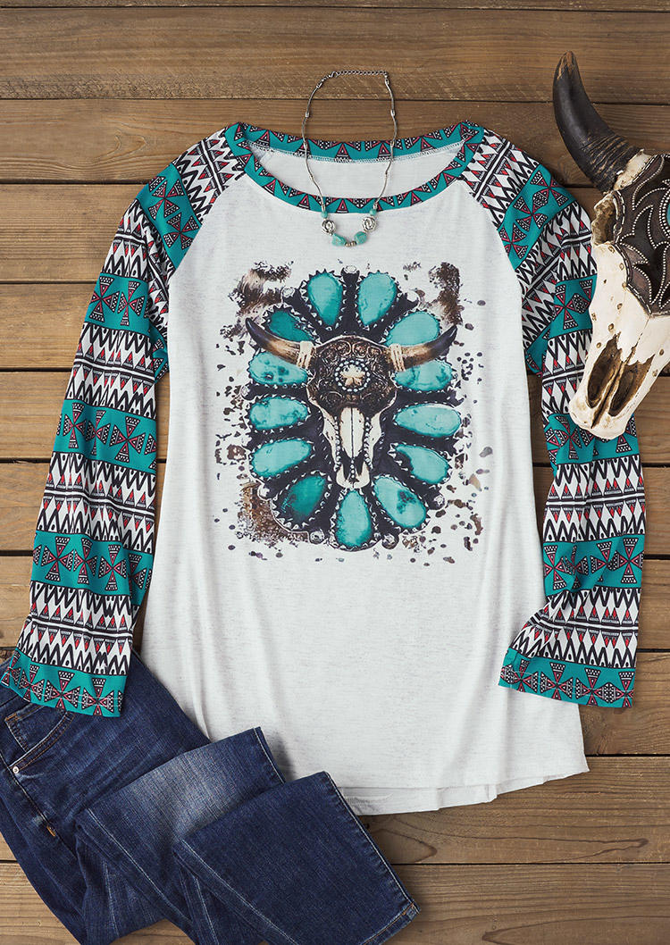 

Blouses Steer Skull Turquoise Western Blouse in Multicolor. Size
