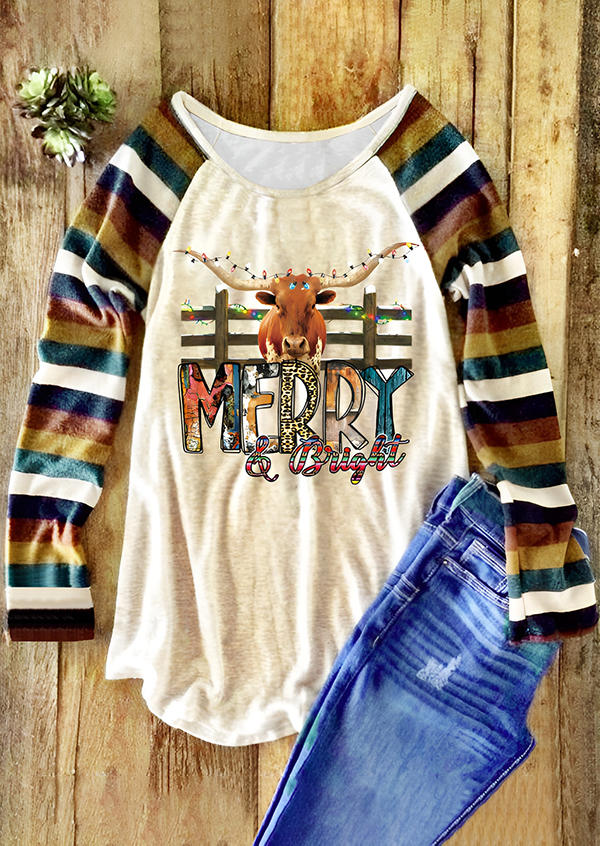 

Blouses Merry & Bught Serape Striped Blouse in Multicolor. Size: L,M,,XL